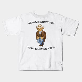 God Grant Me The Serenity To Accept The Vibes That Aren't Rootin-Tootin Funny Security Bear Kids T-Shirt